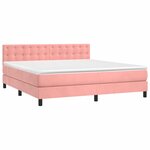 vidaXL Sommier à lattes de lit avec matelas et LED Rose 180x200 cm