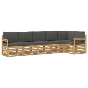 vidaXL Ensemble de canapés d'extérieur 6 pc Blanc et anthracite