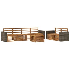 vidaXL Ensemble de canapés d'extérieur 7 pc Naturel