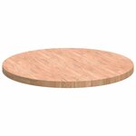 vidaXL Plateau de table Autre Marron clair Ø 90 x 4 cm Chêne massif