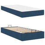 vidaXL Cadre de lit avec matelas avec matelas 2 Pièces Bleu tissu