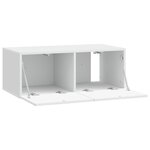 vidaXL Meuble TV mural 59 5 x 31 cm Blanc brillant Bois d'ingénierie