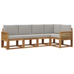 vidaXL Ensemble de canapés d'extérieur 5 pc Naturel et gris clair