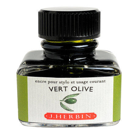 Encre traditionnelle à stylo en flacon 'D' 30ml Vert olive HERBIN