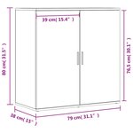 vidaXL Buffets 2 Pièces chêne fumé 79x38x80 cm bois d'ingénierie
