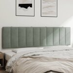 vidaXL Coussin de tête de lit Hanko gris clair 183 cm velours