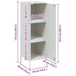 vidaXL Buffet haut blanc 36x39x113 cm acier