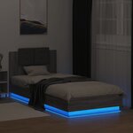 vidaXL Cadre de lit avec LED sans matelas sonoma gris 90x200 cm