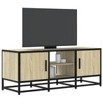 vidaXL Meuble TV chêne sonoma 100x35x41 cm bois d'ingénierie et métal
