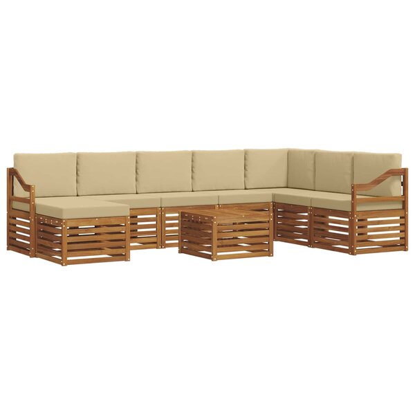 vidaXL Ensemble de canapés d'extérieur 9 Pièces Naturel et Beige