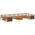 vidaXL Ensembles de canapés 11 pc Bois d'Acacia Massif