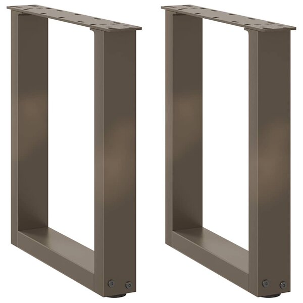vidaXL Pieds de table basse en U 2 pièces Acier naturel 38 x (42-43) cm Acier