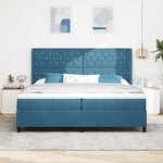 vidaXL Lit à Ressorts avec Matelas LED Bleu 200 x 200 cm Velours
