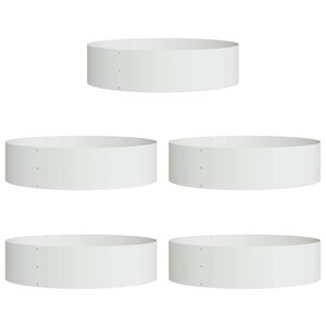vidaXL Anneau de jardinière 5 Pièces Blanc 80 x 80 x 20 cm