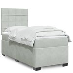 vidaXL Sommier à lattes de lit et matelas Gris clair 90x190 cm Velours
