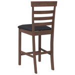 vidaXL Tabourets de bar avec coussins 2 Pièces marron bois massif d'hévéa
