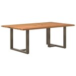 vidaXL Table à manger et bord naturel bois massif chêne rectangulaire