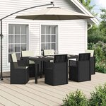 vidaXL Ensemble de salle à manger pour jardin avec coussin 7 Pièces PP