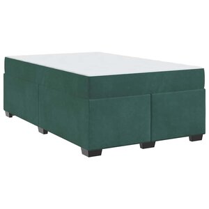 vidaXL Cadre de lit avec matelas Vert foncé 120 x 190 cm tissu