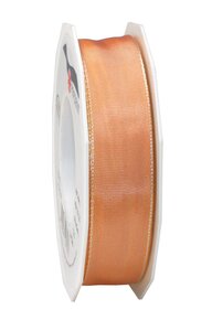 Ruban de soie acetat laitonné lyon 25-m-rouleau 25 mm abricot