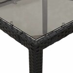vidaXL Ensemble de bistro de jardin 7 Pièces coussins noir poly rotin
