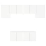 vidaXL Unités murales TV 6 Pièces blanc bois d'ingénierie