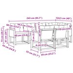 vidaXL Ensemble de canapés d'extérieur 7 pc Naturel et Crème