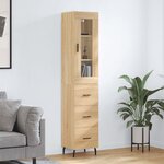vidaXL Buffet haut Chêne sonoma 34 5x34x180 cm Bois d'ingénierie