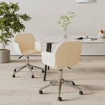 vidaXL Chaises pivotantes à manger lot de 2 Crème Tissu