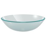 vidaXL Lavabo de bain avec robinet et drain à poussoir Verre trempé