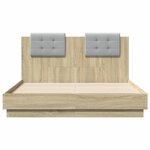 vidaXL Cadre de lit avec tête de lit chêne sonoma 120x190 cm