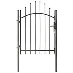 vidaXL Portail de jardin Acier 1 x 1 75 m Noir