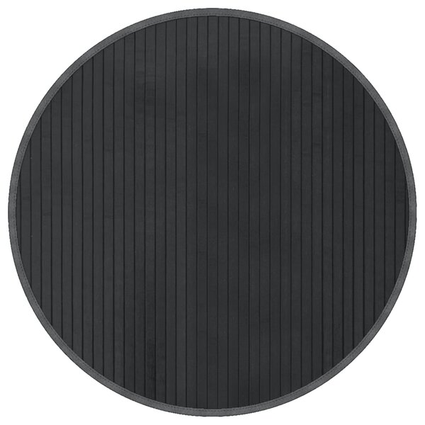 vidaXL Tapis rond gris 60 cm bambou