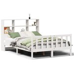 vidaXL Lit bibliothèque sans matelas blanc 140x200 cm bois pin massif
