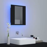 vidaXL Armoire à miroir de salle de bain LED Noir 40x12x45cm Acrylique