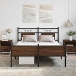 vidaXL Cadre de lit sans matelas chêne marron 137x190 cm