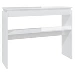 vidaXL Table console blanc brillant 102x30x80 cm bois d'ingénierie