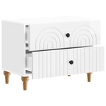 vidaXL Cabinet de chevet avec tiroir Blanc brillant 62 x 34 5 x 48 cm