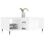 vidaXL Table basse Blanc brillant 90x50x36 5 cm Bois d'ingénierie