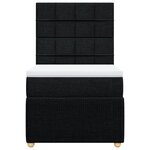 vidaXL Sommier à lattes de lit avec matelas Noir 90x190 cm Tissu