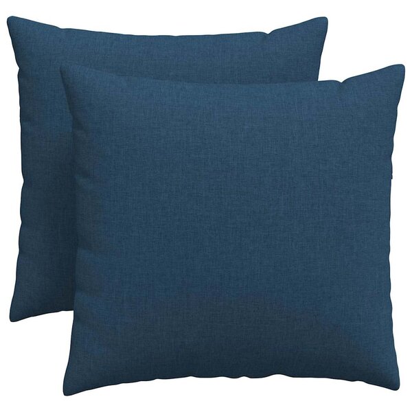 vidaXL Coussins de canapé 2 Pièces Bleu 50 x 50 cm tissu