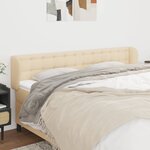 vidaXL Tête de lit avec oreilles Crème 203x23x78/88 cm Tissu