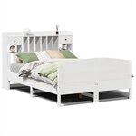 vidaXL Lit bibliothèque sans matelas blanc 140x190 cm bois pin massif