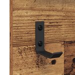 vidaXL Porte-manteau mural avec étagère avec stockage avec miroir Bois ancien 90 x 10 x 50 cm