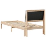 vidaXL Cadre de lit avec tête de lit Marron et gris clair 75 x 190 cm