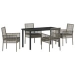 vidaXL Ensemble de salle à manger pour jardin 5 Pièces Gris Poly rotin