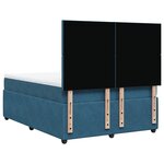 vidaXL Sommier à lattes de lit et matelas Bleu foncé 140x200cm Velours