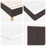 vidaXL Lit à Ressorts avec Matelas Crème 90x200 cm Tissu Marron foncé