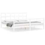 vidaXL Cadre de lit sans matelas blanc bois massif