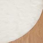 vidaXL Tapis en fausse Tafalla Blanc Ø 100 cm Polyester
